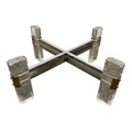 Postmodern Hollywood Regency Charles Hollis Jones Style Lucite Brass Chrome and Glass Coffee Table