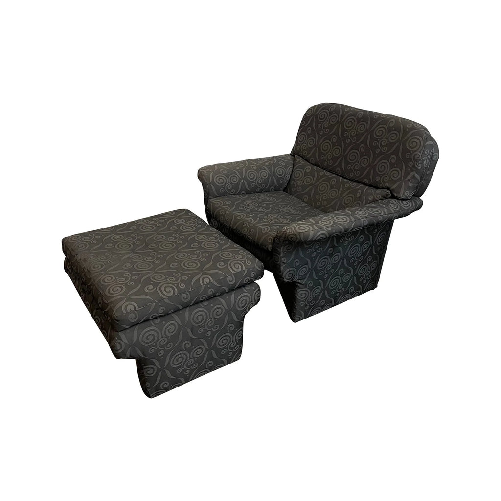 Mid Century Modern Preview Furniture Arm Chair and Ottoman