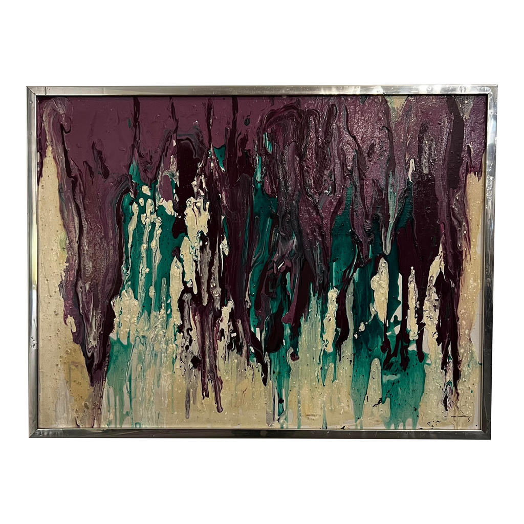 Purple and Green Abstract Painting
