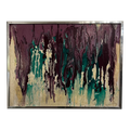 Purple and Green Abstract Painting