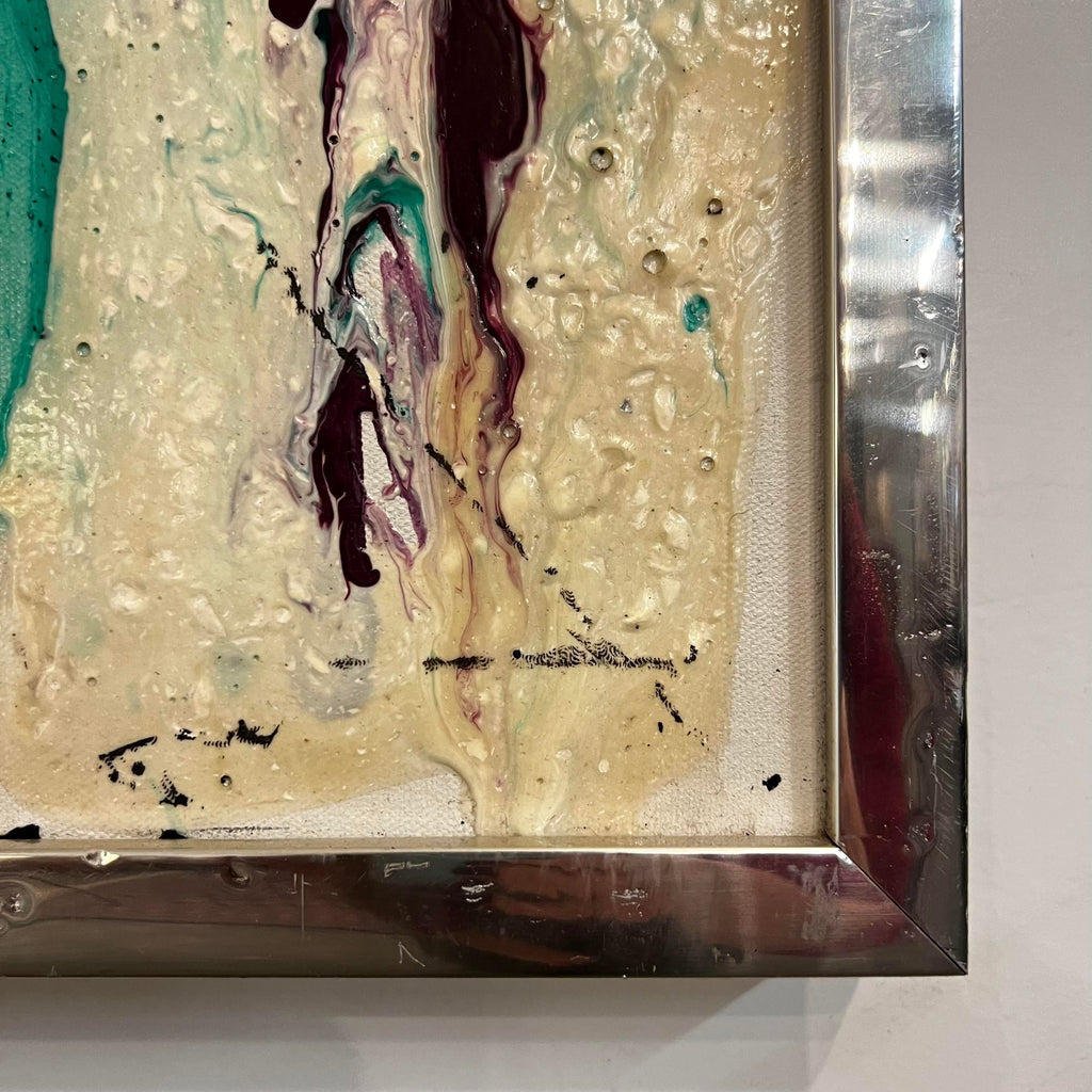 Purple and Green Abstract Painting