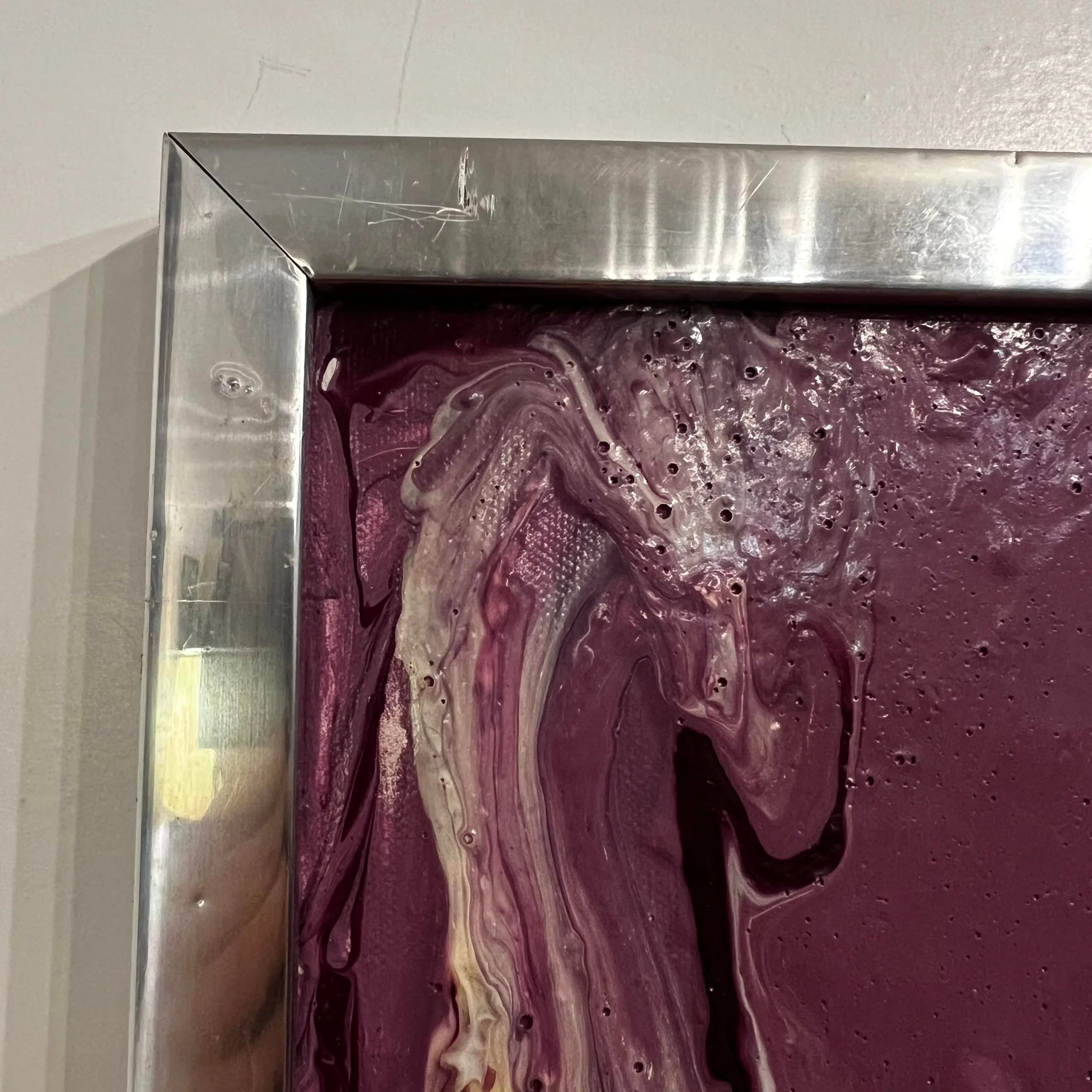 Purple and Green Abstract Painting