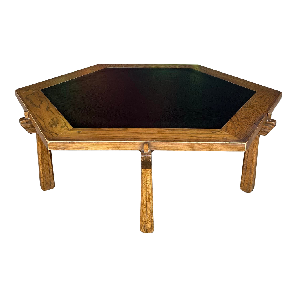 Ranch Oak Hexagonal Faux Slate Coffee Table