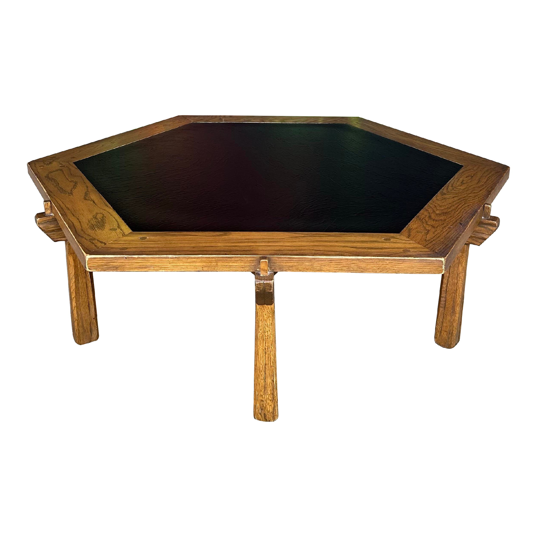 Ranch Oak Hexagonal Faux Slate Coffee Table