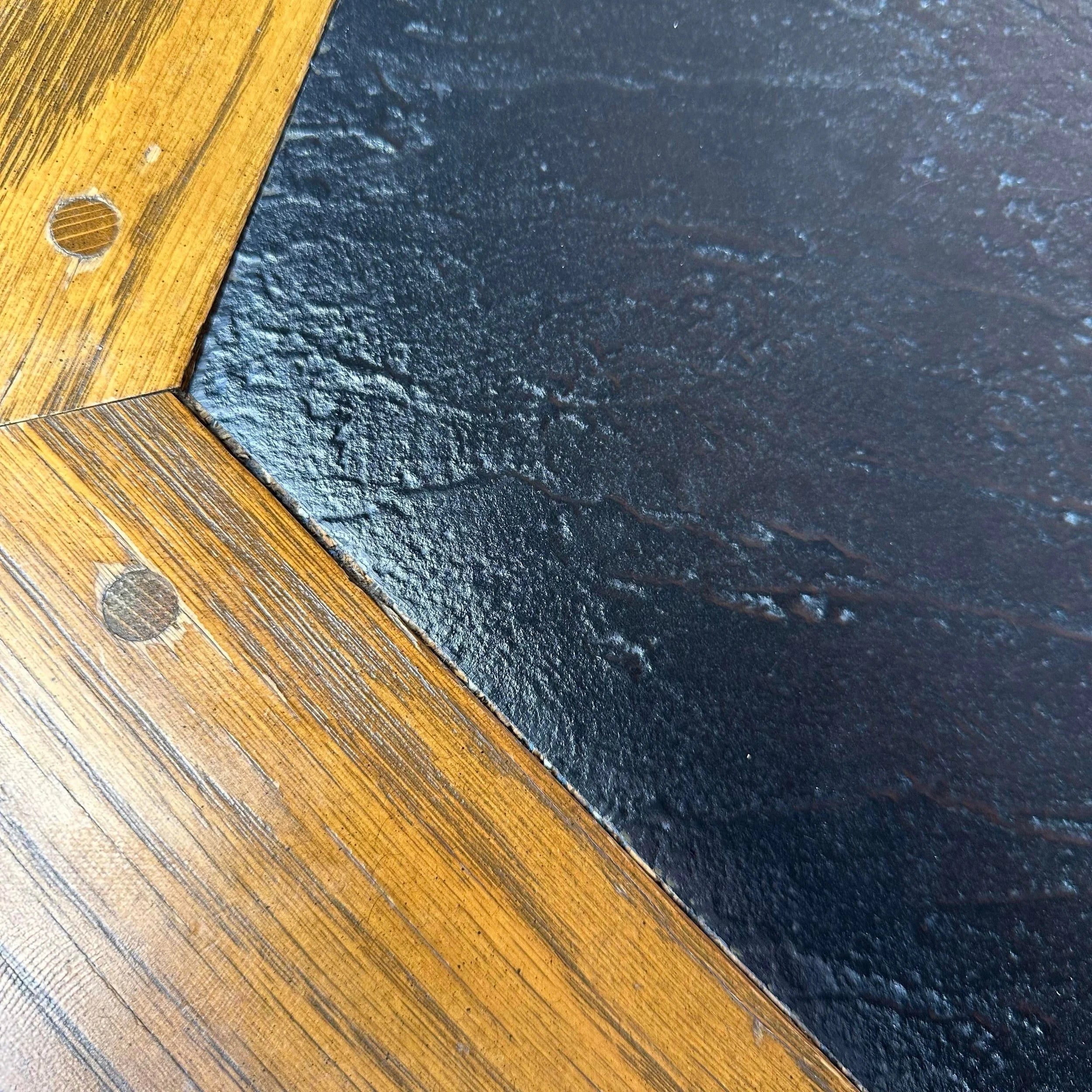 Ranch Oak Hexagonal Faux Slate Coffee Table