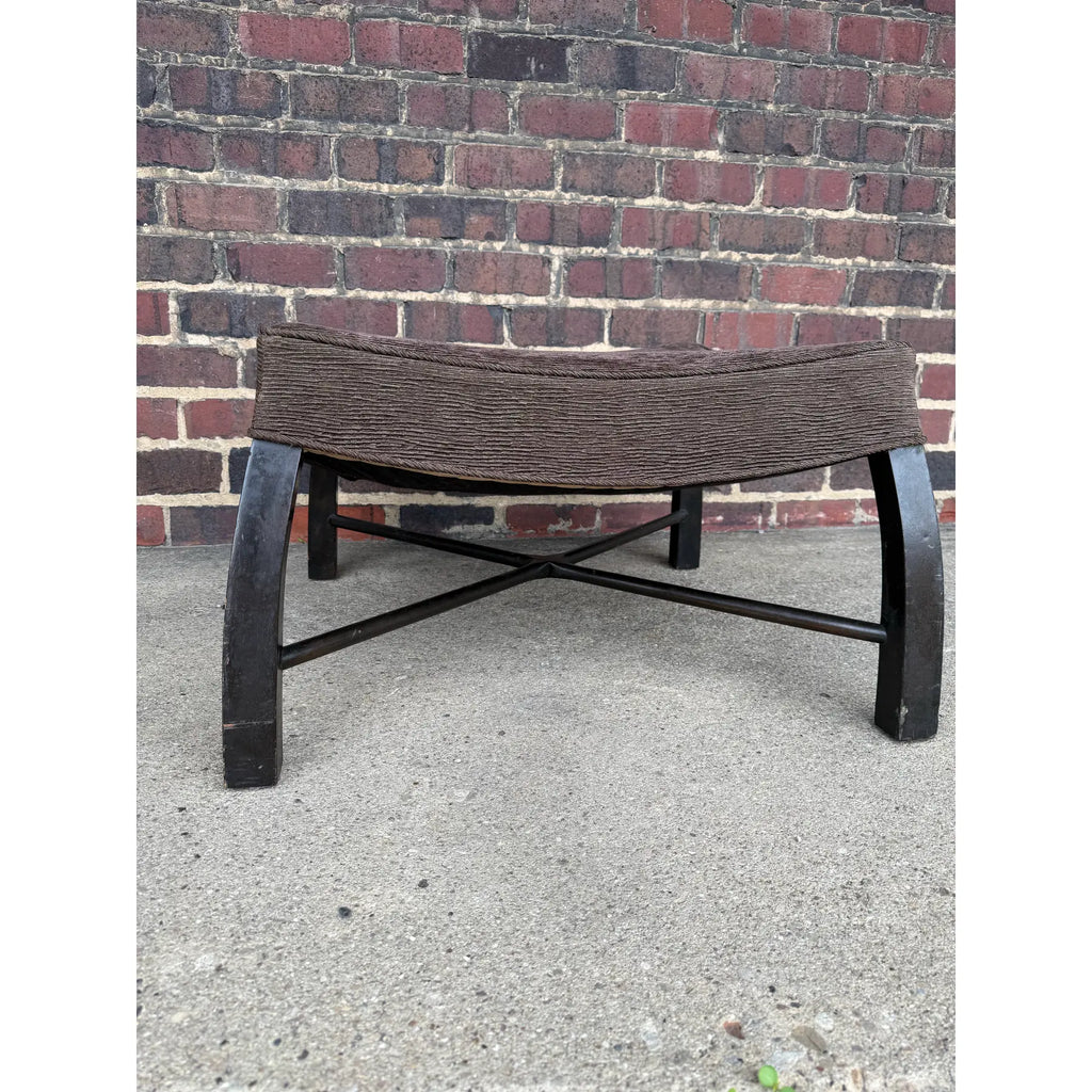 Rare Harvey Probber Large Ottoman Stool With Curved Bowed Legs and X Stretcher