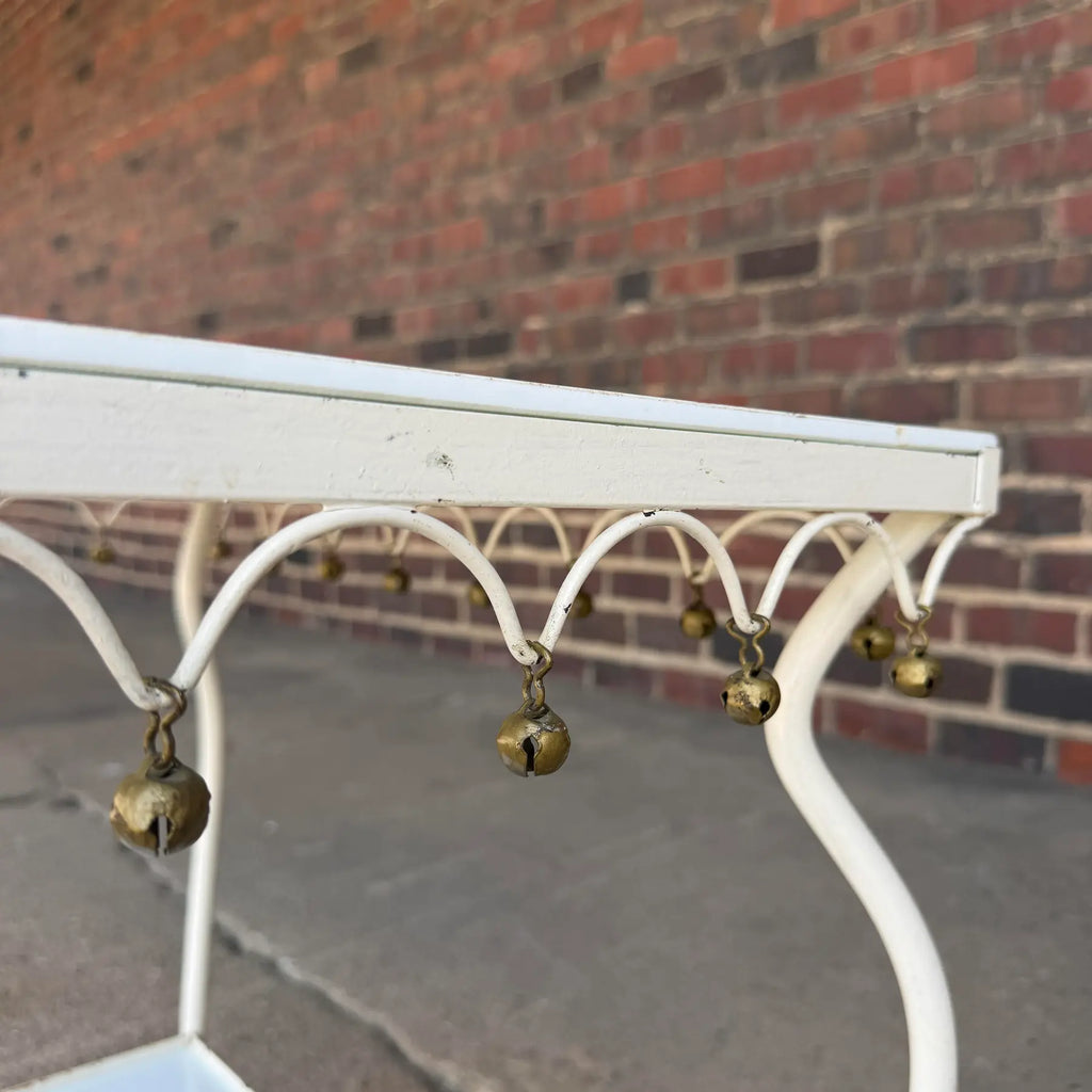 Rare Salterini Patio Side Table Vitro Lite White Glass