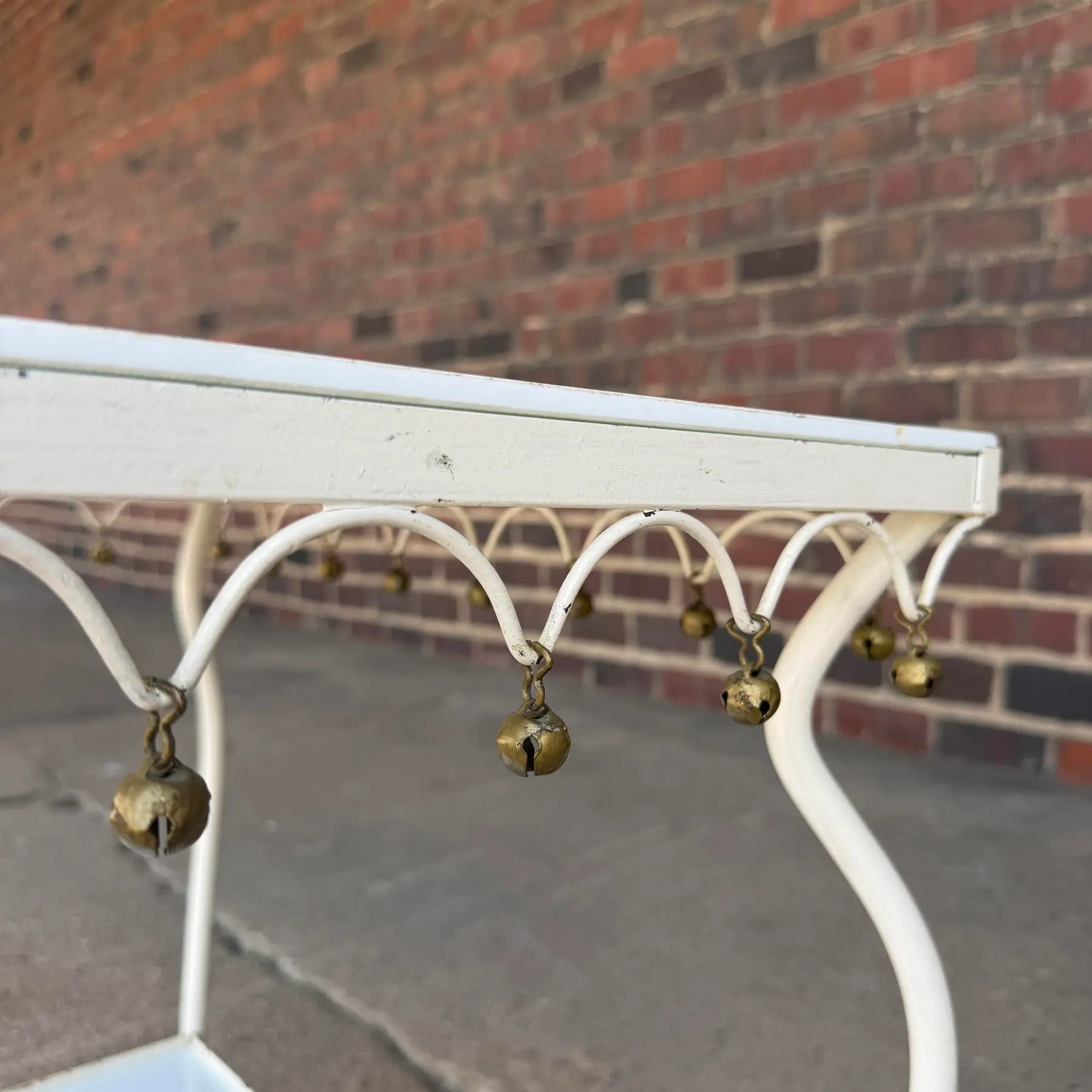 Rare Salterini Patio Side Table Vitro Lite White Glass