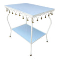 Rare Salterini Patio Side Table Vitro Lite White Glass