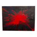 Red Splatter Abstract Painting Signed Sg