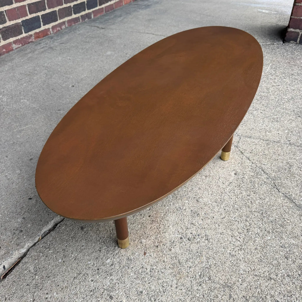 Refinished Mid Century Modern Walnut Surfboard Coffee Table