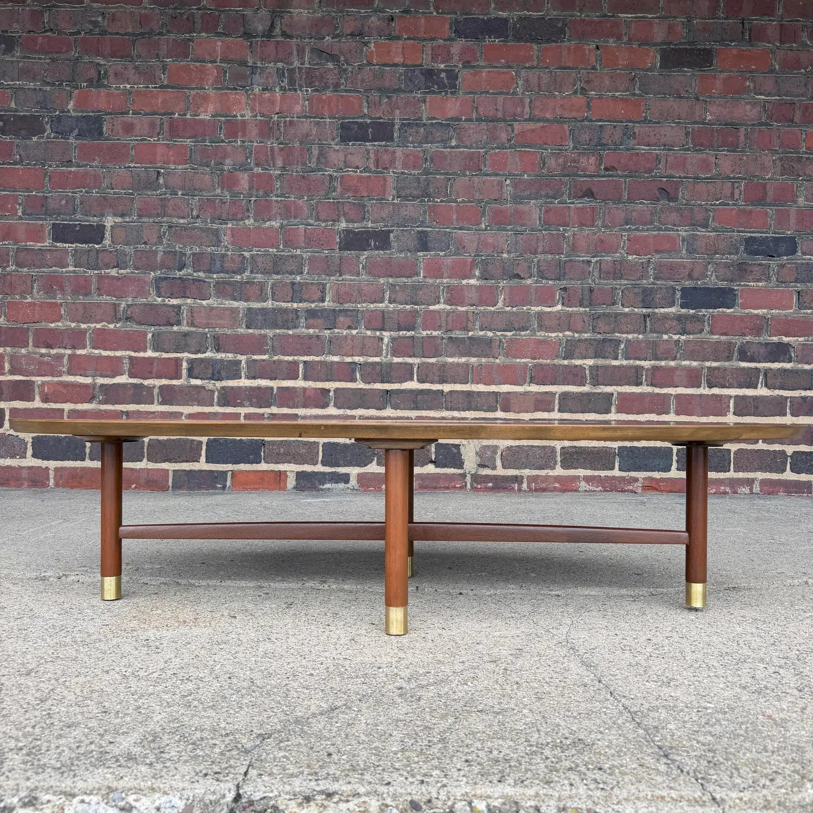 Refinished Mid Century Modern Walnut Surfboard Coffee Table