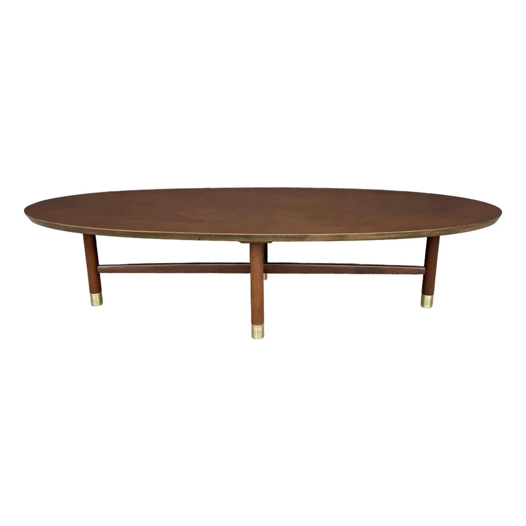Refinished Mid Century Modern Walnut Surfboard Coffee Table