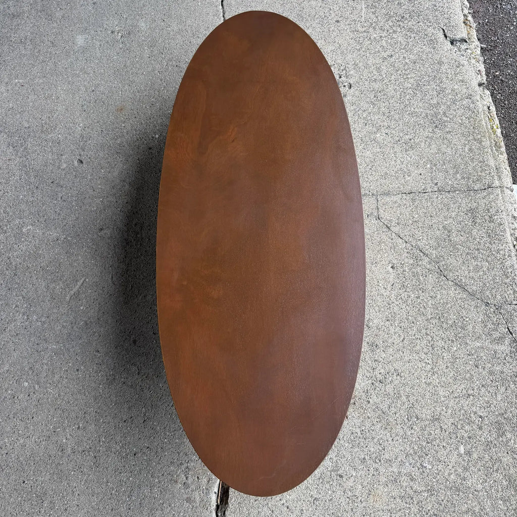 Refinished Mid Century Modern Walnut Surfboard Coffee Table
