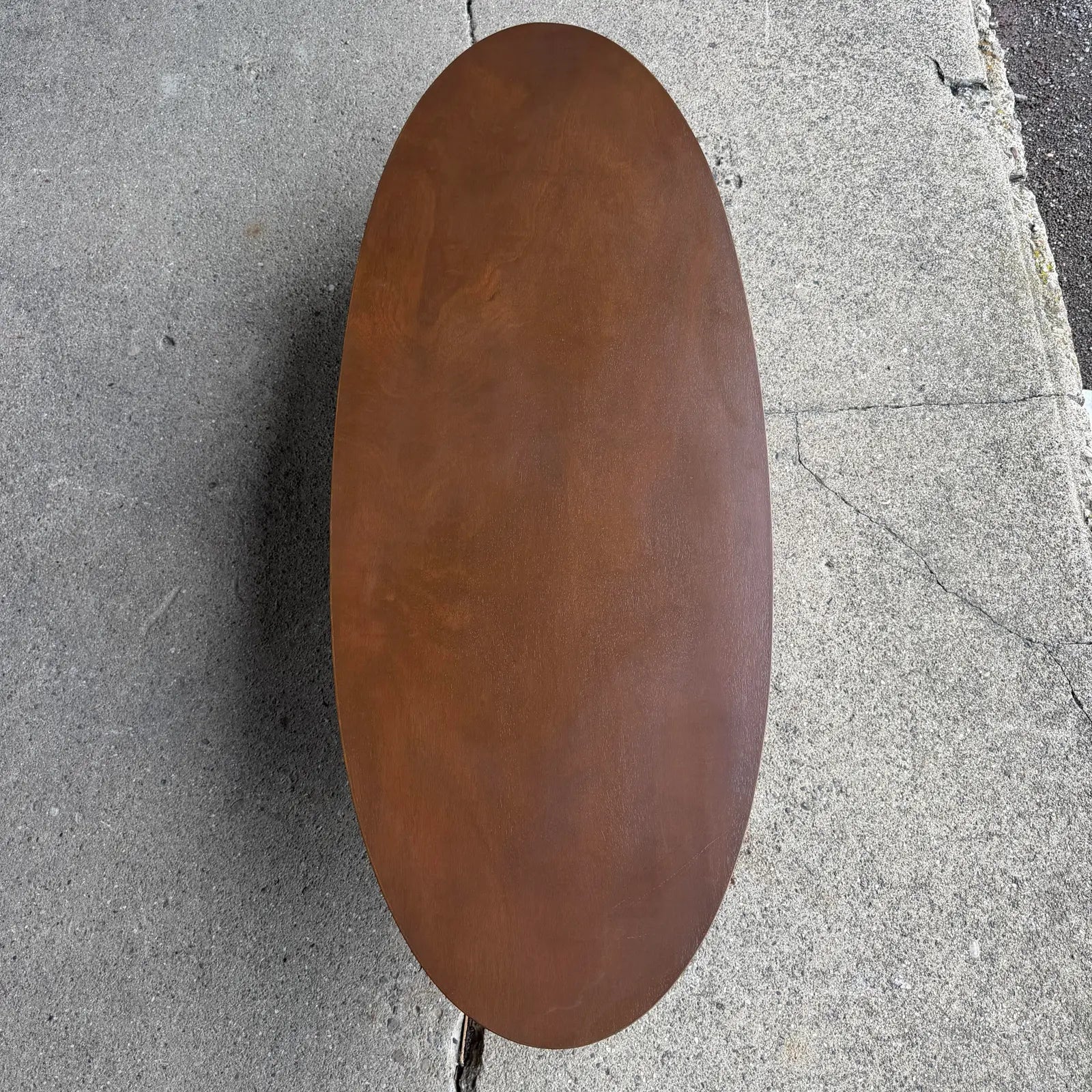 Refinished Mid Century Modern Walnut Surfboard Coffee Table