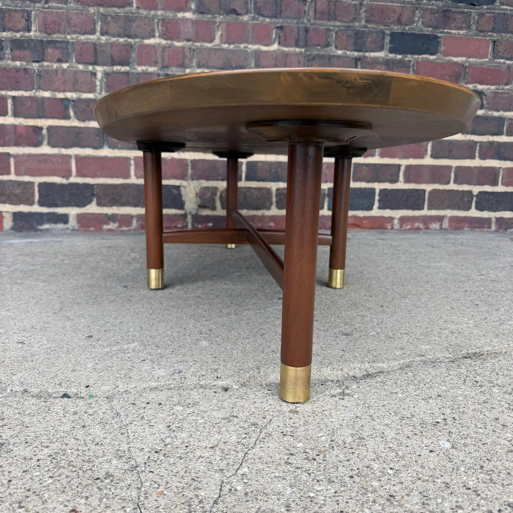 Refinished Mid Century Modern Walnut Surfboard Coffee Table