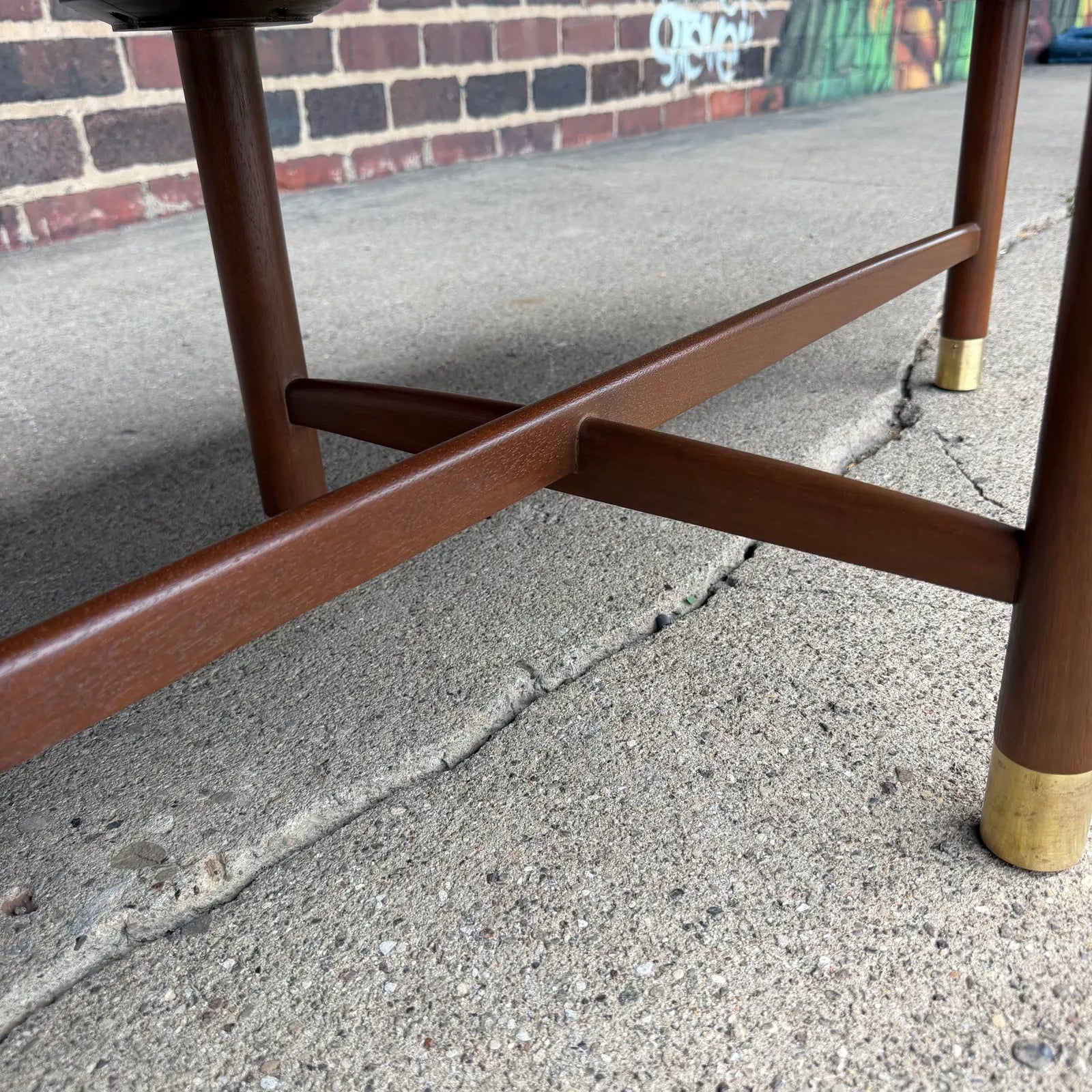 Refinished Mid Century Modern Walnut Surfboard Coffee Table