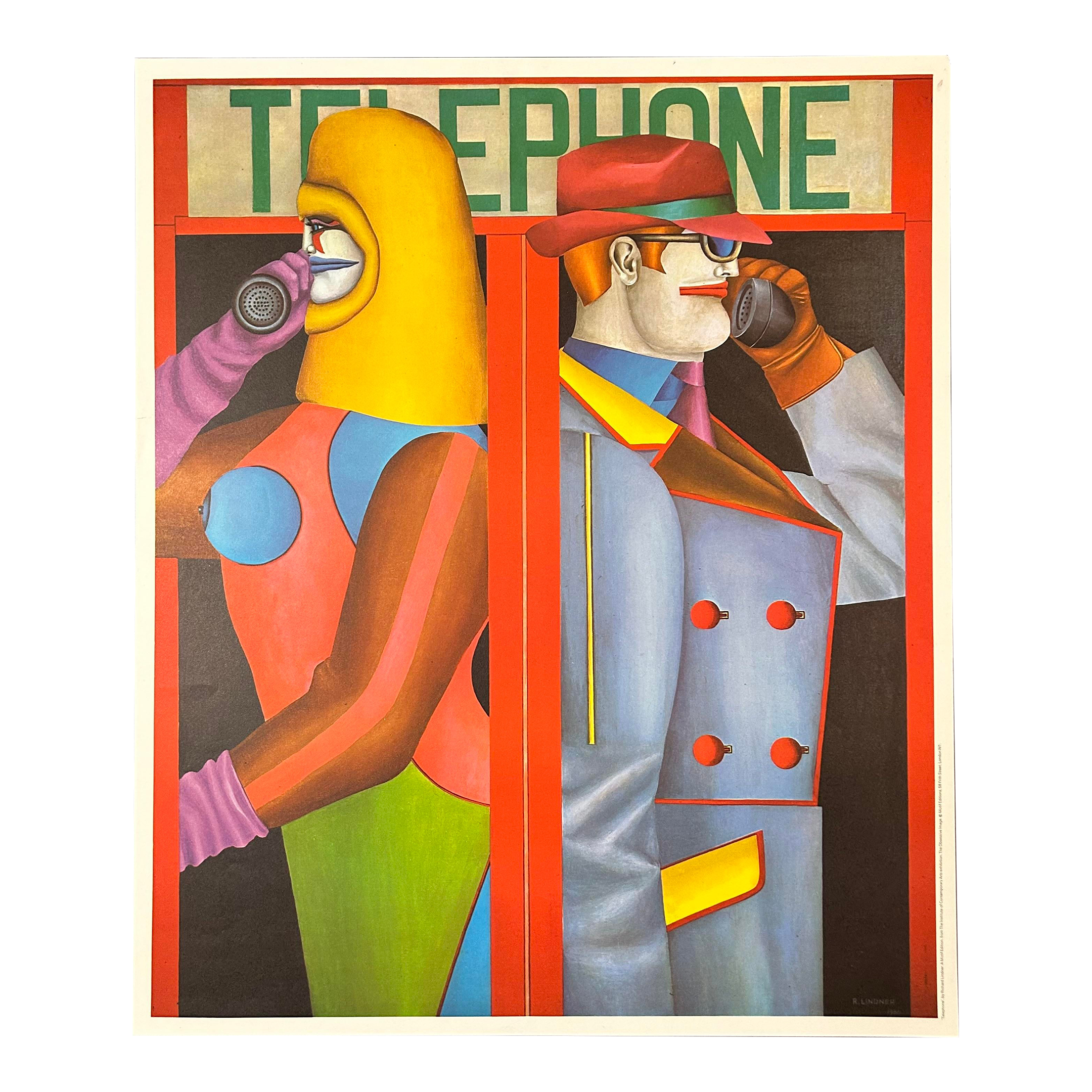 Richard Lindner “Telephone” 1980 Exhibition Lithograph Poster