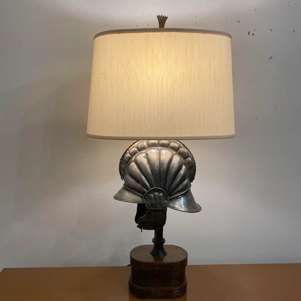 Roman Helmet Table Lamp Substantial Large