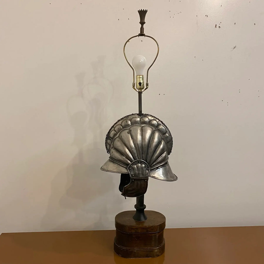 Roman Helmet Table Lamp Substantial Large