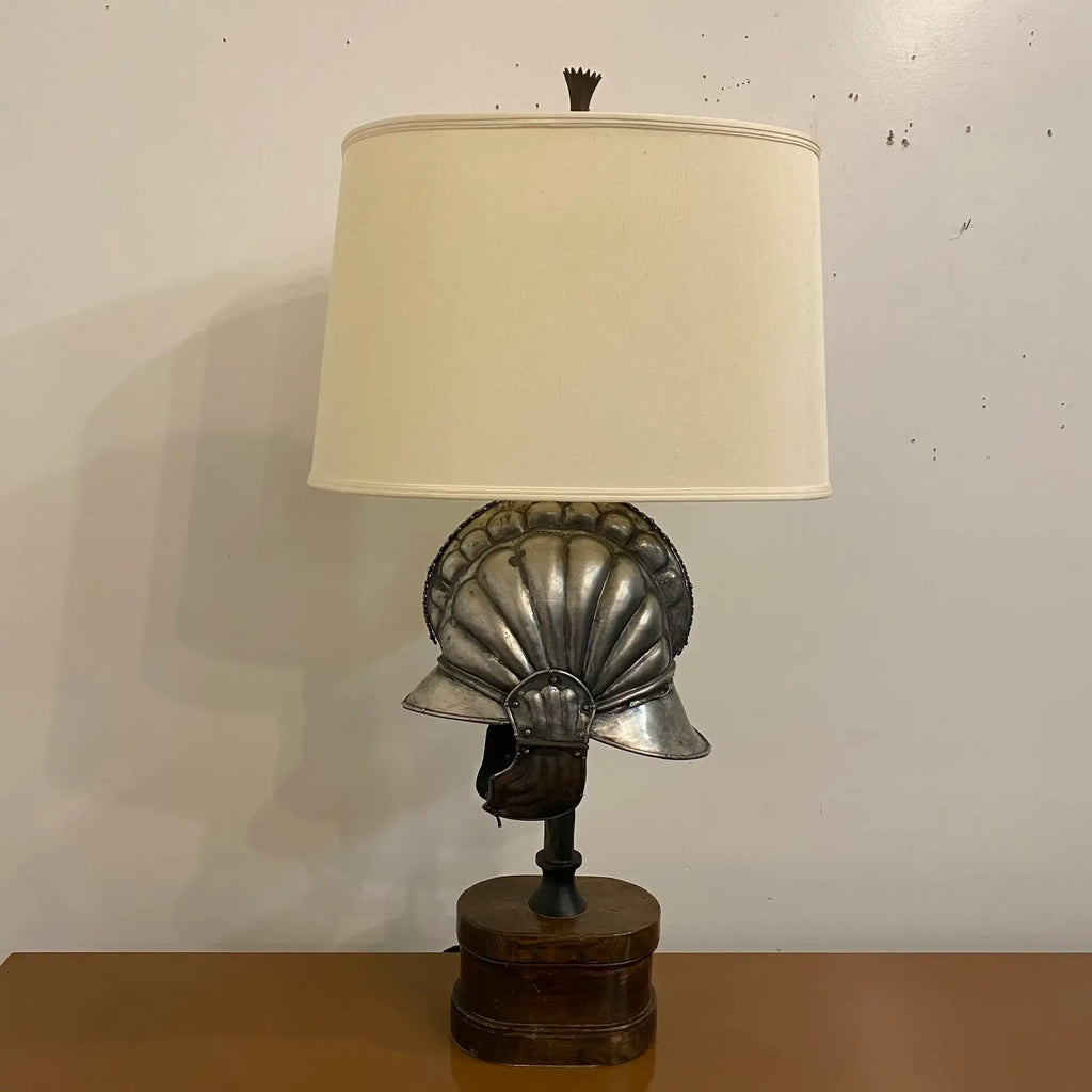 Roman Helmet Table Lamp Substantial Large