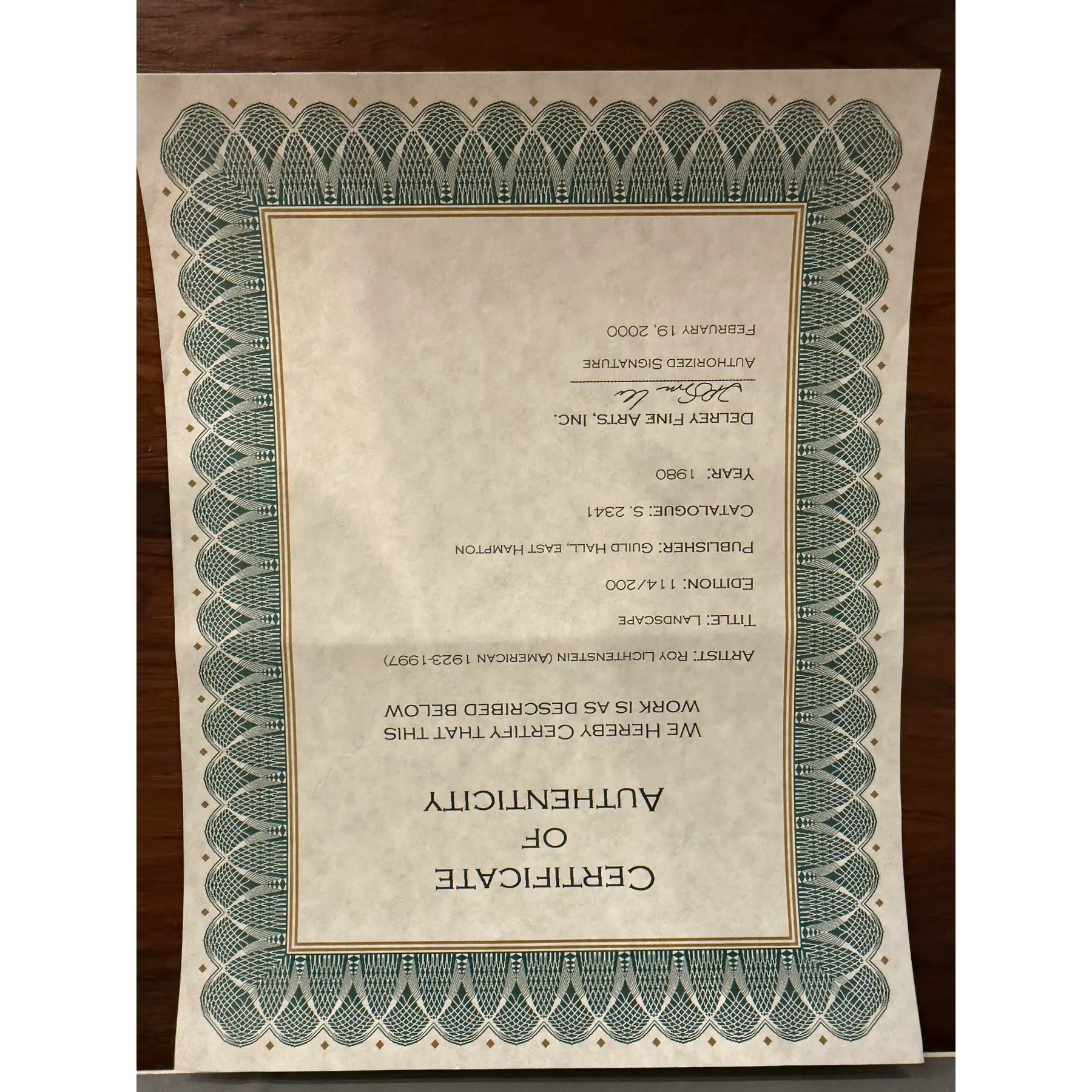 Roy Lichtenstein “Guild Hall East Hampton” Poster, Signed & Numbered, 1980 – Framed