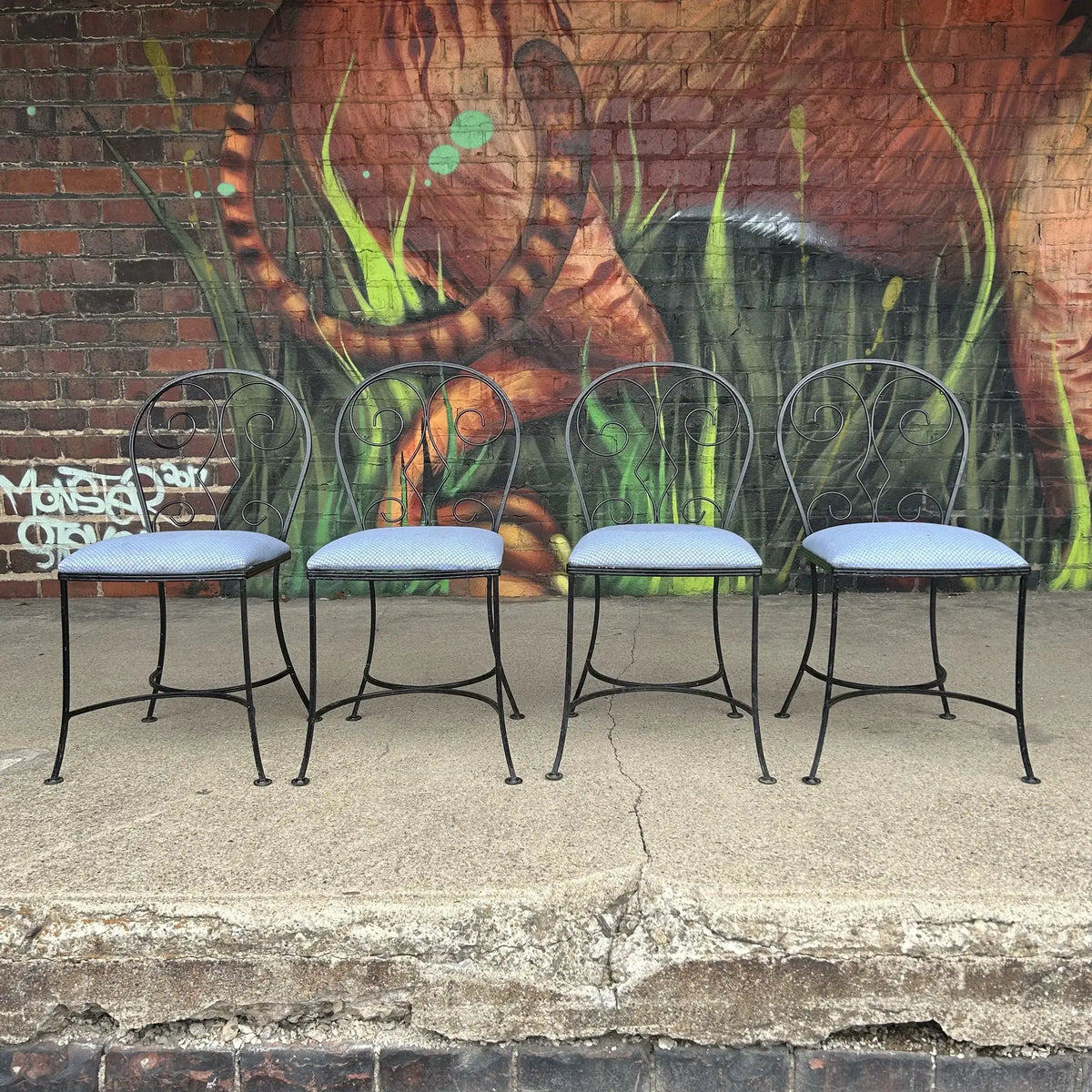 Salterini Outdoor Dining Chairs Set of 4
