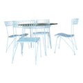 Salterini Ribbon Patio Table and 4 Chairs Wrought Iron Mid Century,