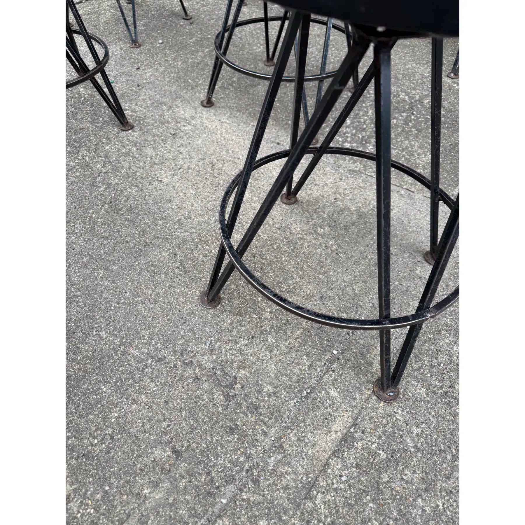 Set of 10 Fredrick Wineberg Style Iron Swivel Stools