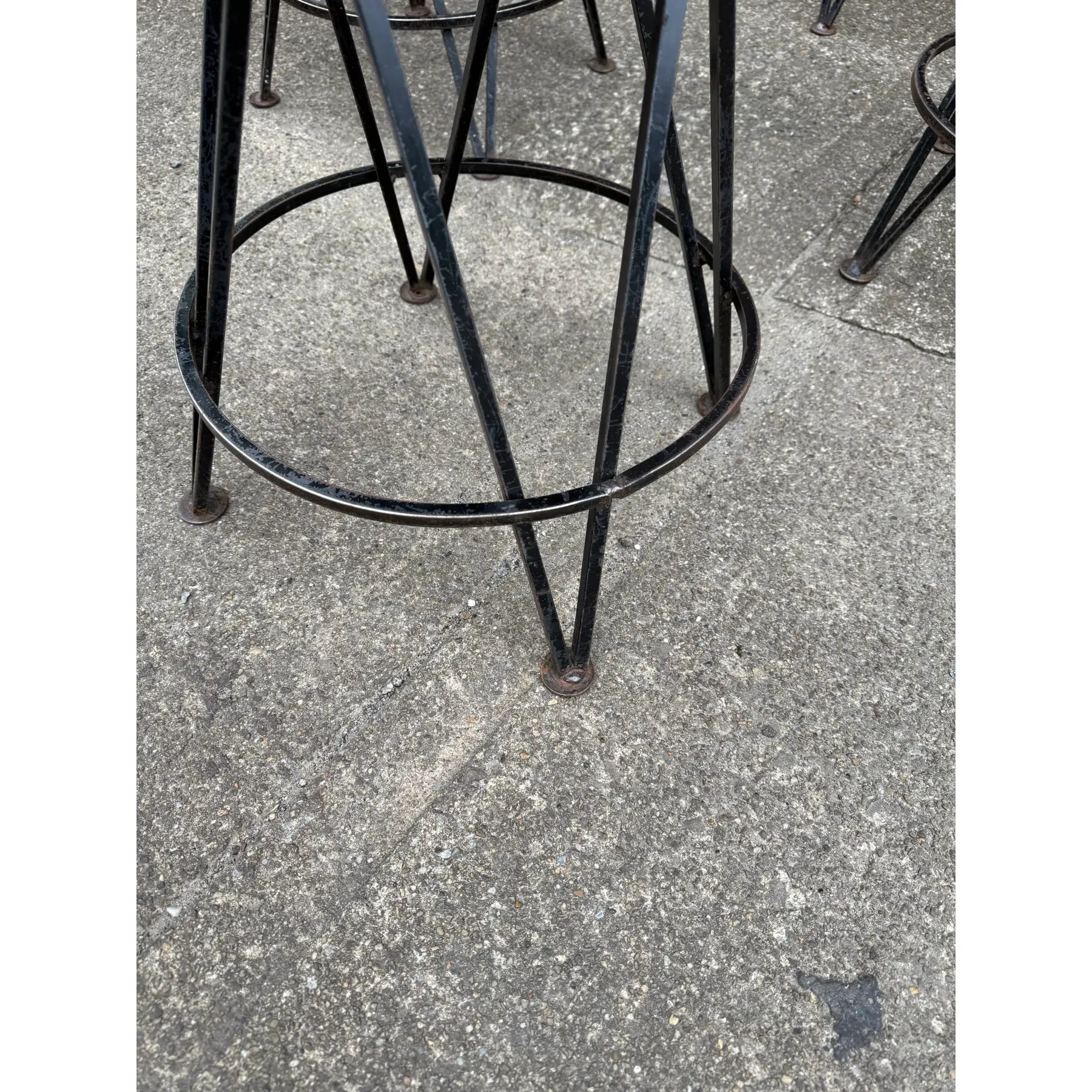 Set of 10 Fredrick Wineberg Style Iron Swivel Stools