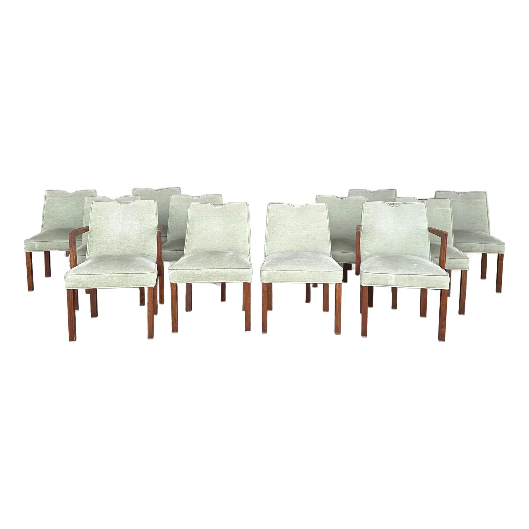 Set of 12 Edward Wormley for Dunbar With Brass Handles and Brass Feet
