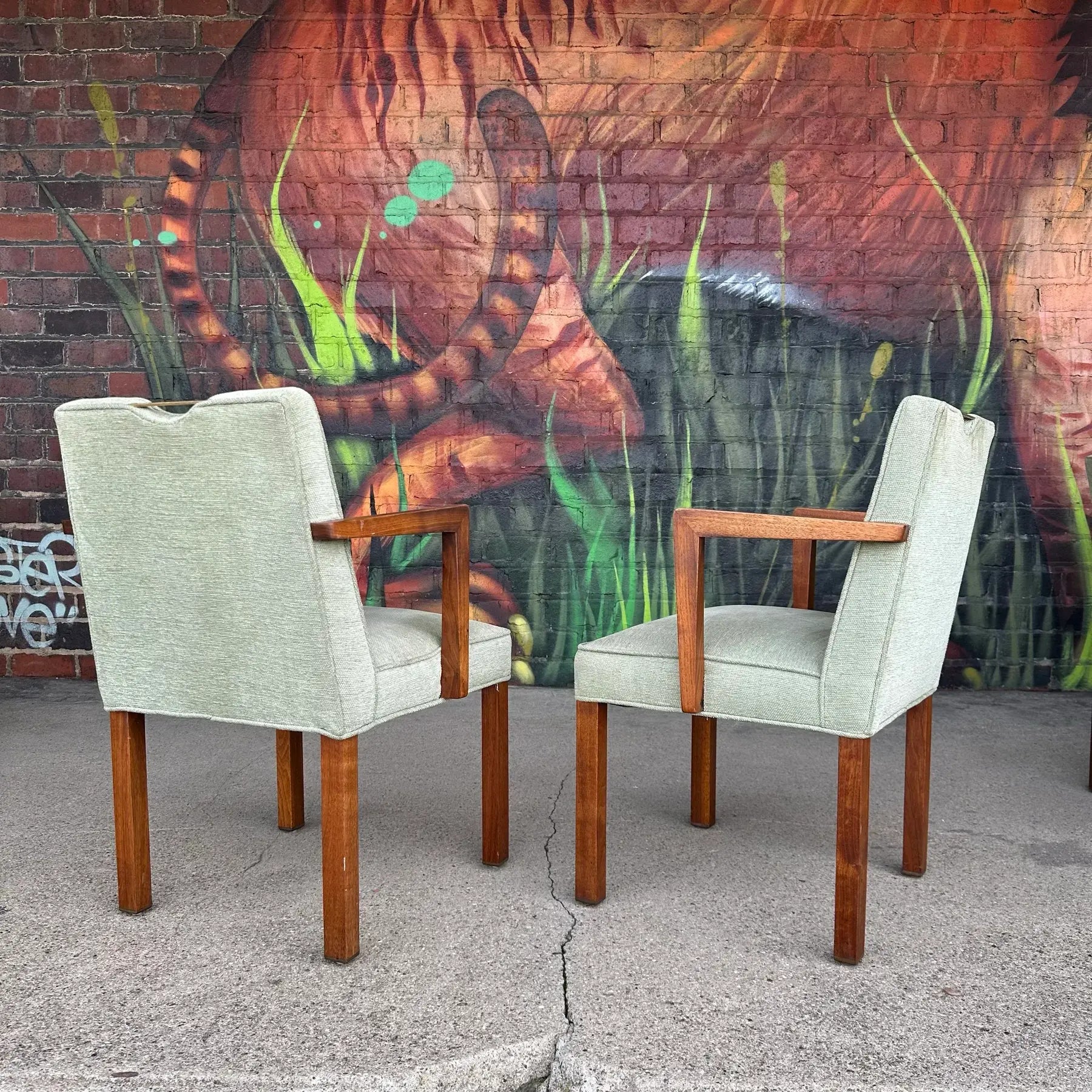 Set of 12 Edward Wormley for Dunbar With Brass Handles and Brass Feet