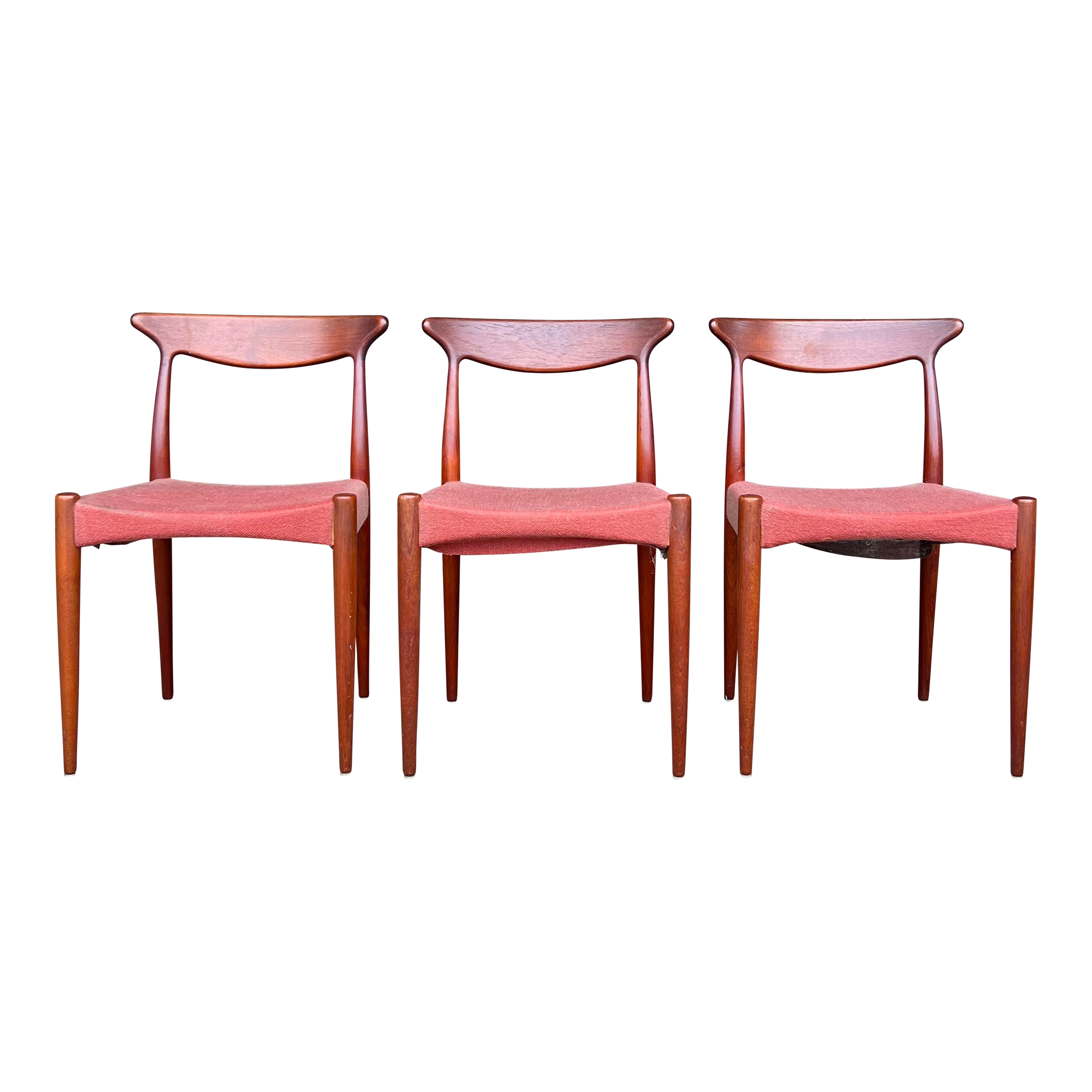 Set of 3 Arne Hovmand Olsen for Mogens Dining Chairs