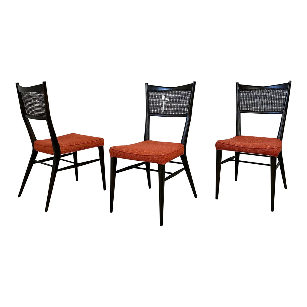 Set of 3 Paul McCobb Black Dining Chairs