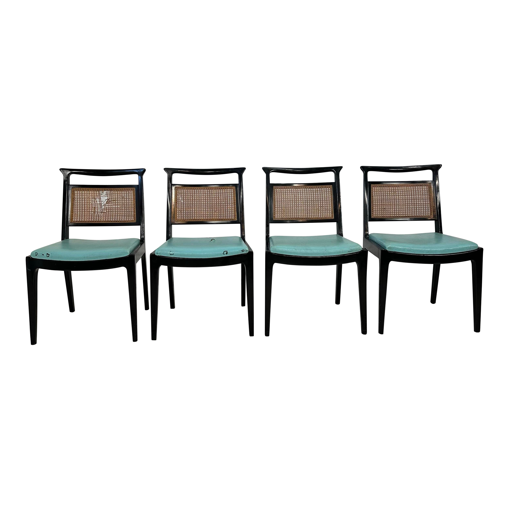 Set of 4 John Stuart Caned Back Dining Chair