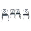 Set of 4 Molla Cast Aluminum Patio Dining Chairs Hollywood Regency