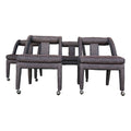 Set of 4 Postmodern Dining Chairs With Front Casters Possibly Karl Springer