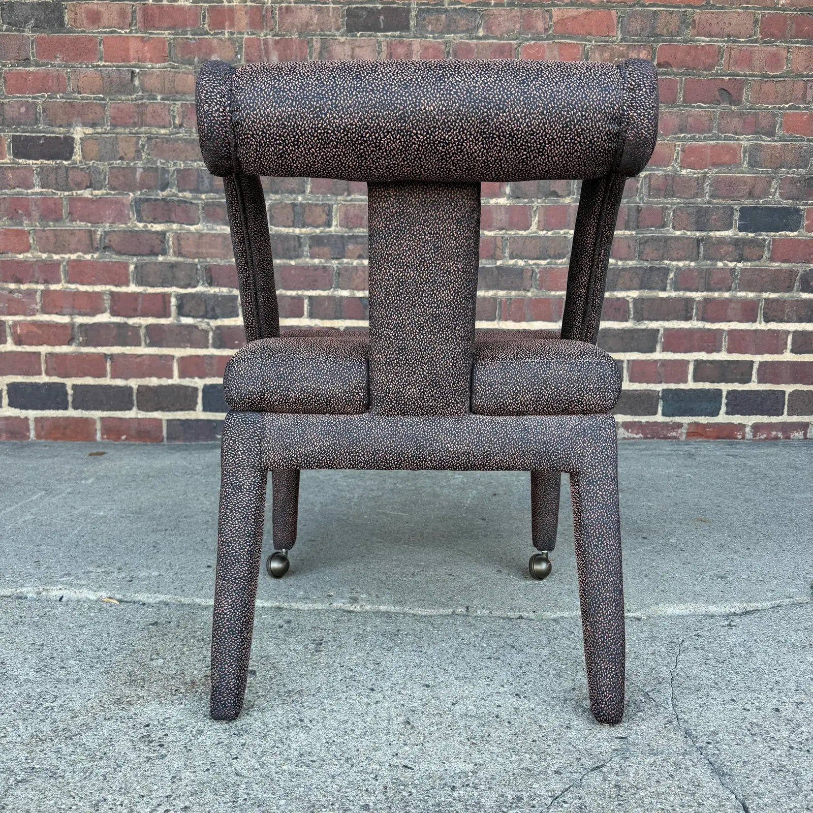 Set of 4 Postmodern Dining Chairs With Front Casters Possibly Karl Springer