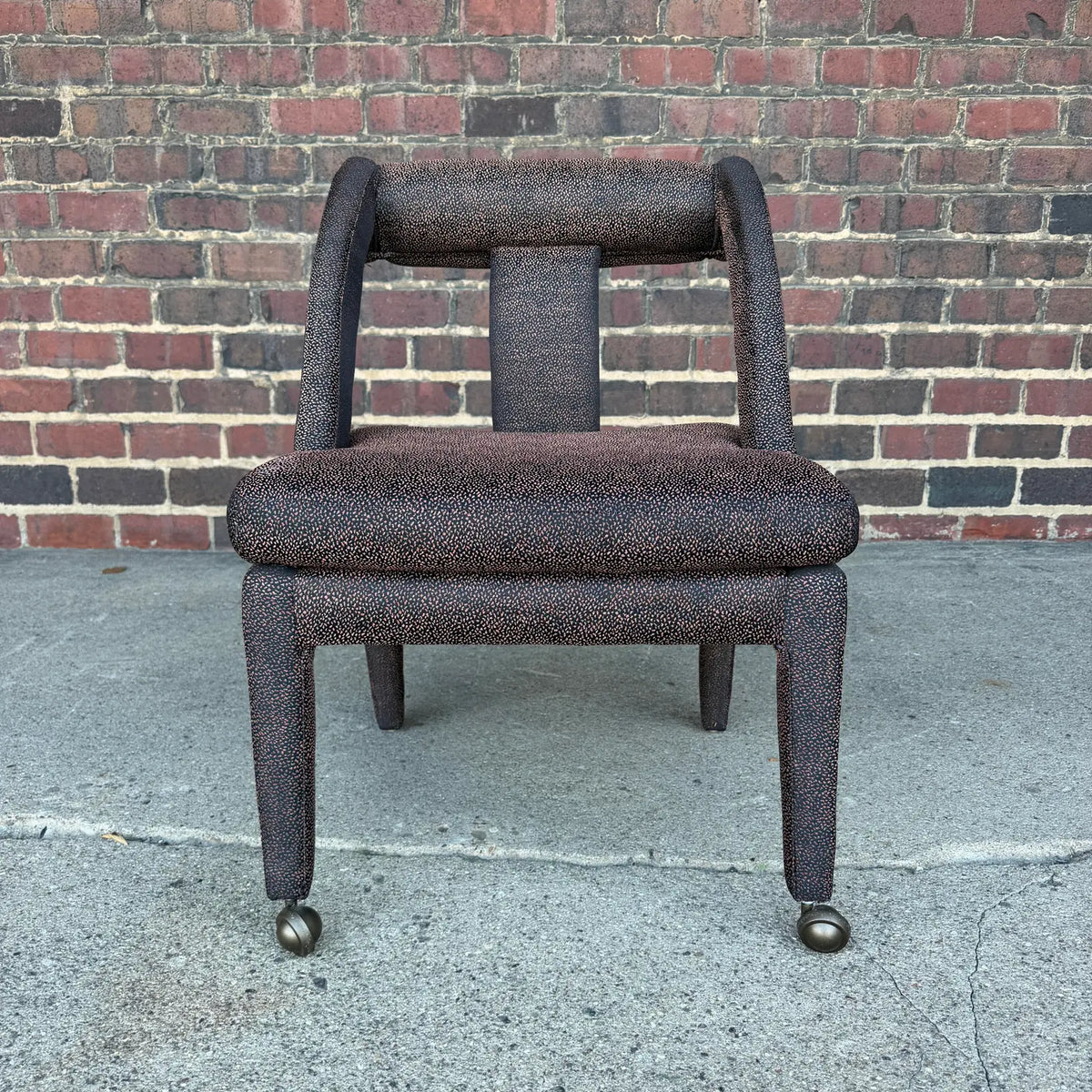 Set of 4 Postmodern Dining Chairs With Front Casters Possibly Karl Springer