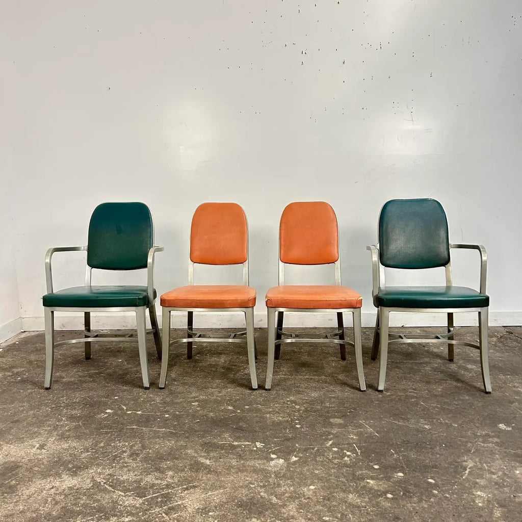 Set of 4 Rare Design GoodForm Aluminum Chairs Industrial Art Deco