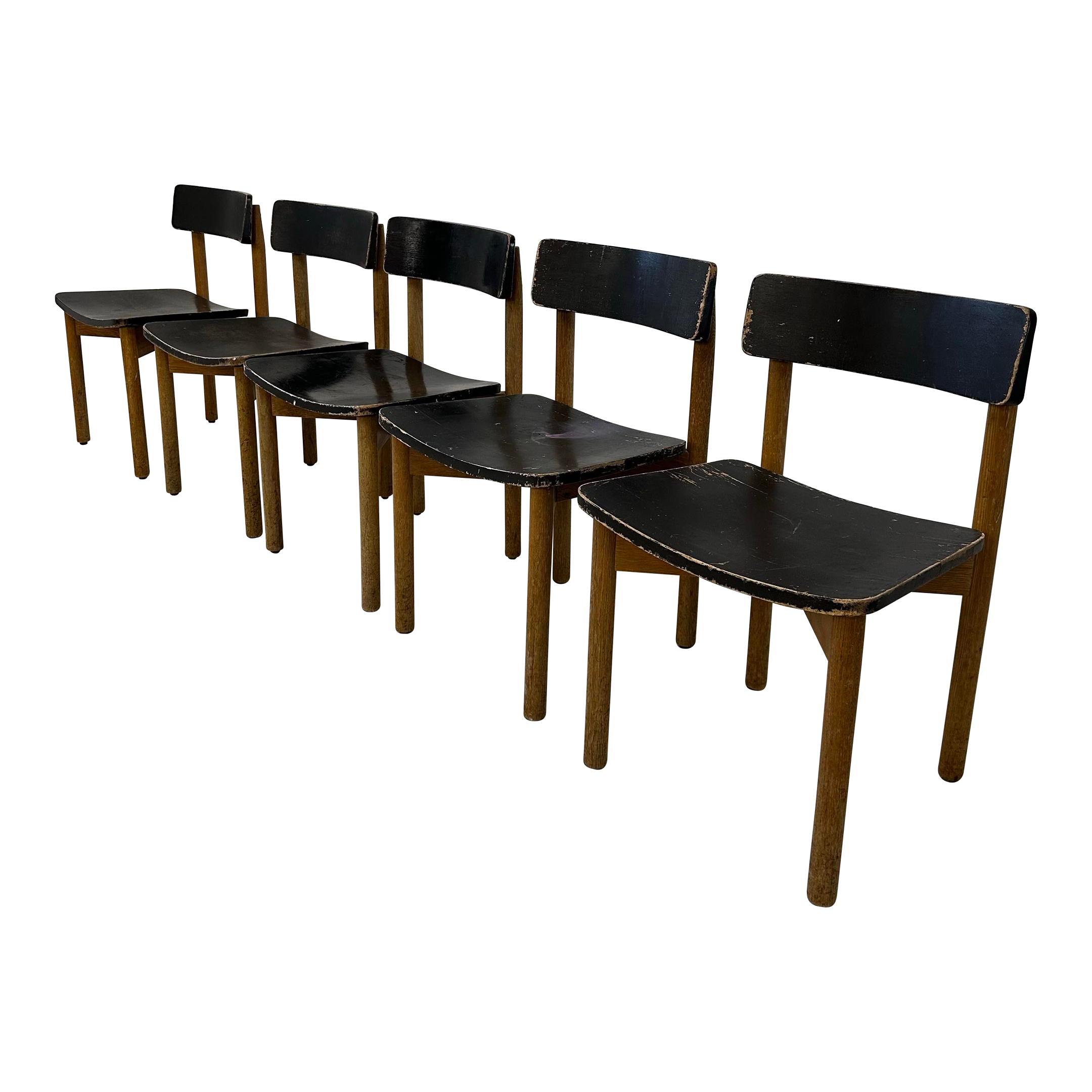 Set of 5 Mid Century Modern Gunlocke Chairs
