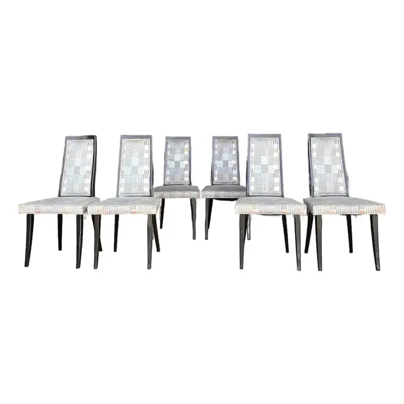 Set of 6 Harvey Probber Tall Back Dining Chairs