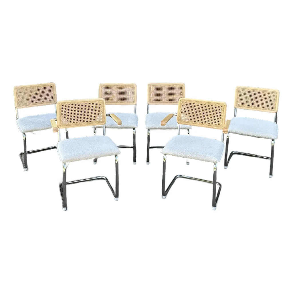 Set of 6 Marcel Breuer Cesca Style Dining Chairs