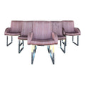 Set of 6 Thayer Coggin Chrome Dining Chairs on Hidden Wheels