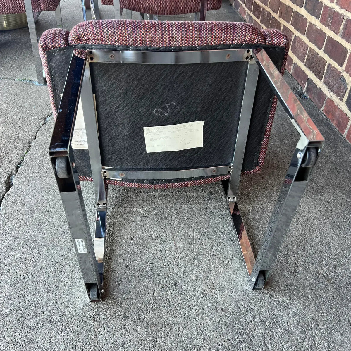 Set of 6 Thayer Coggin Chrome Dining Chairs on Hidden Wheels
