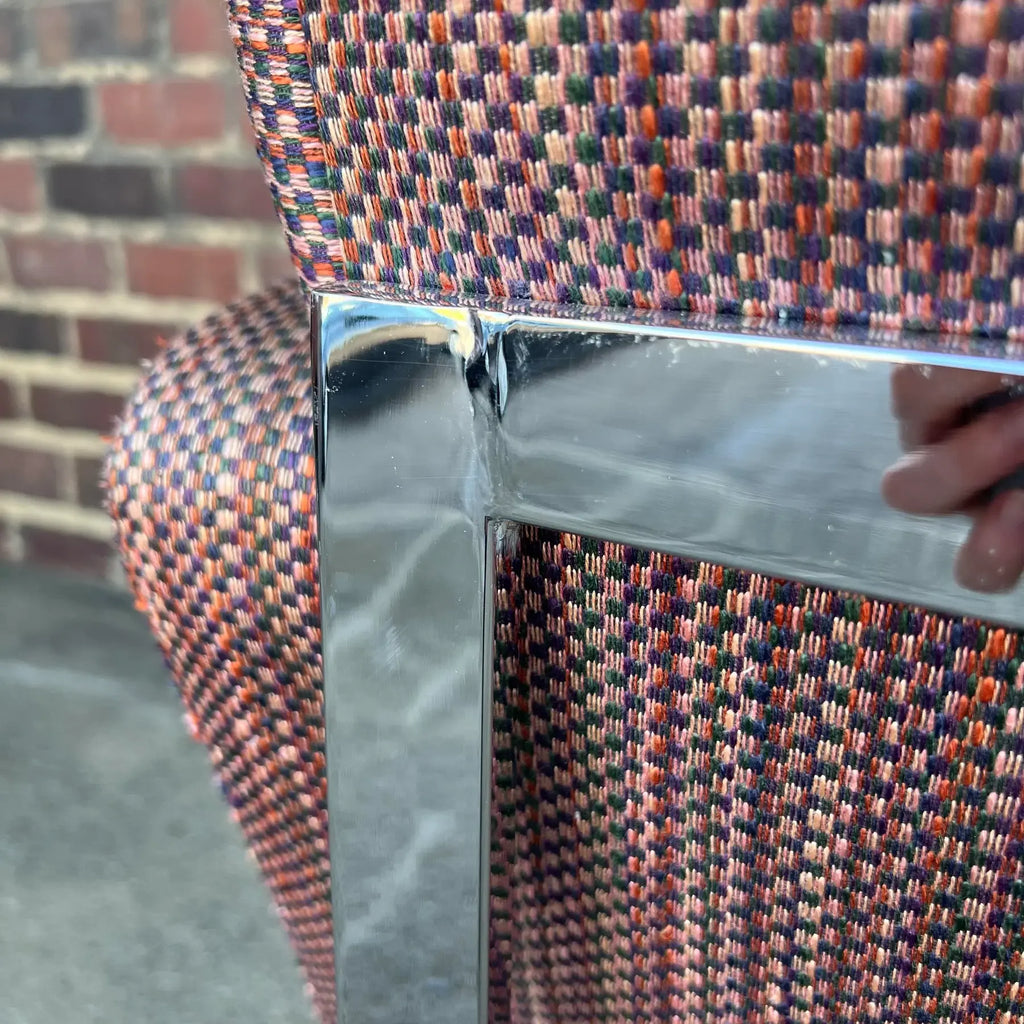 Set of 6 Thayer Coggin Chrome Dining Chairs on Hidden Wheels