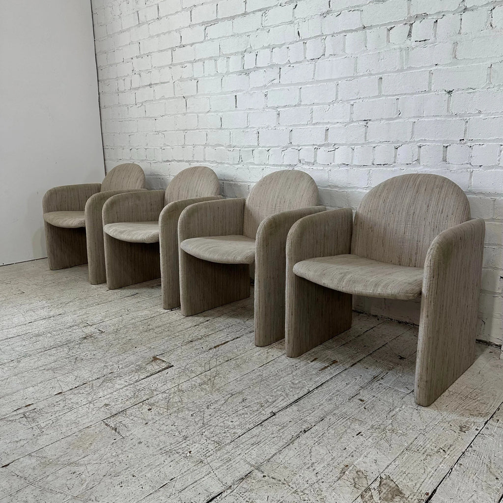 Set of 8 1980s Dining Chairs by Collier Milo Baughman Style