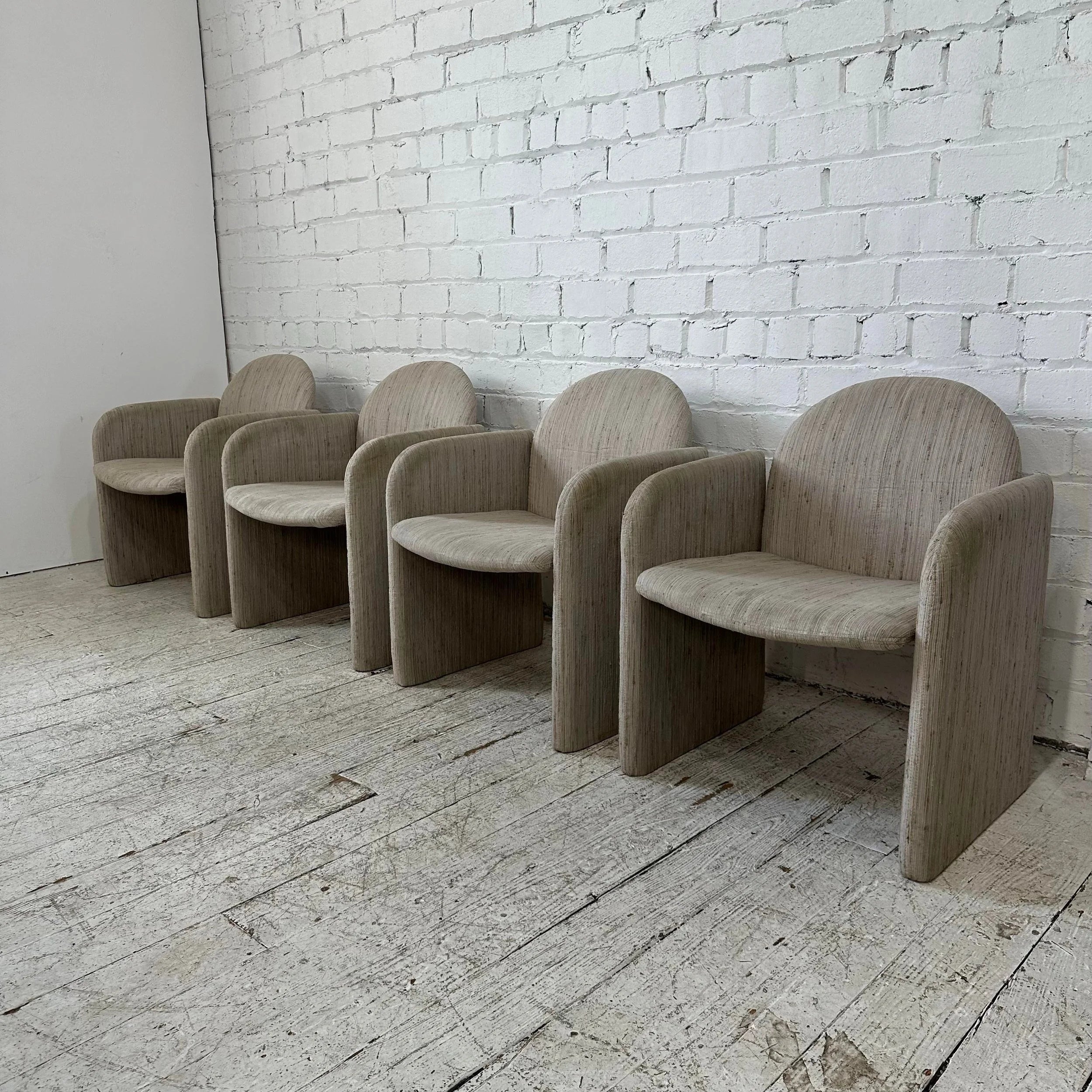 Set of 8 1980s Dining Chairs by Collier Milo Baughman Style