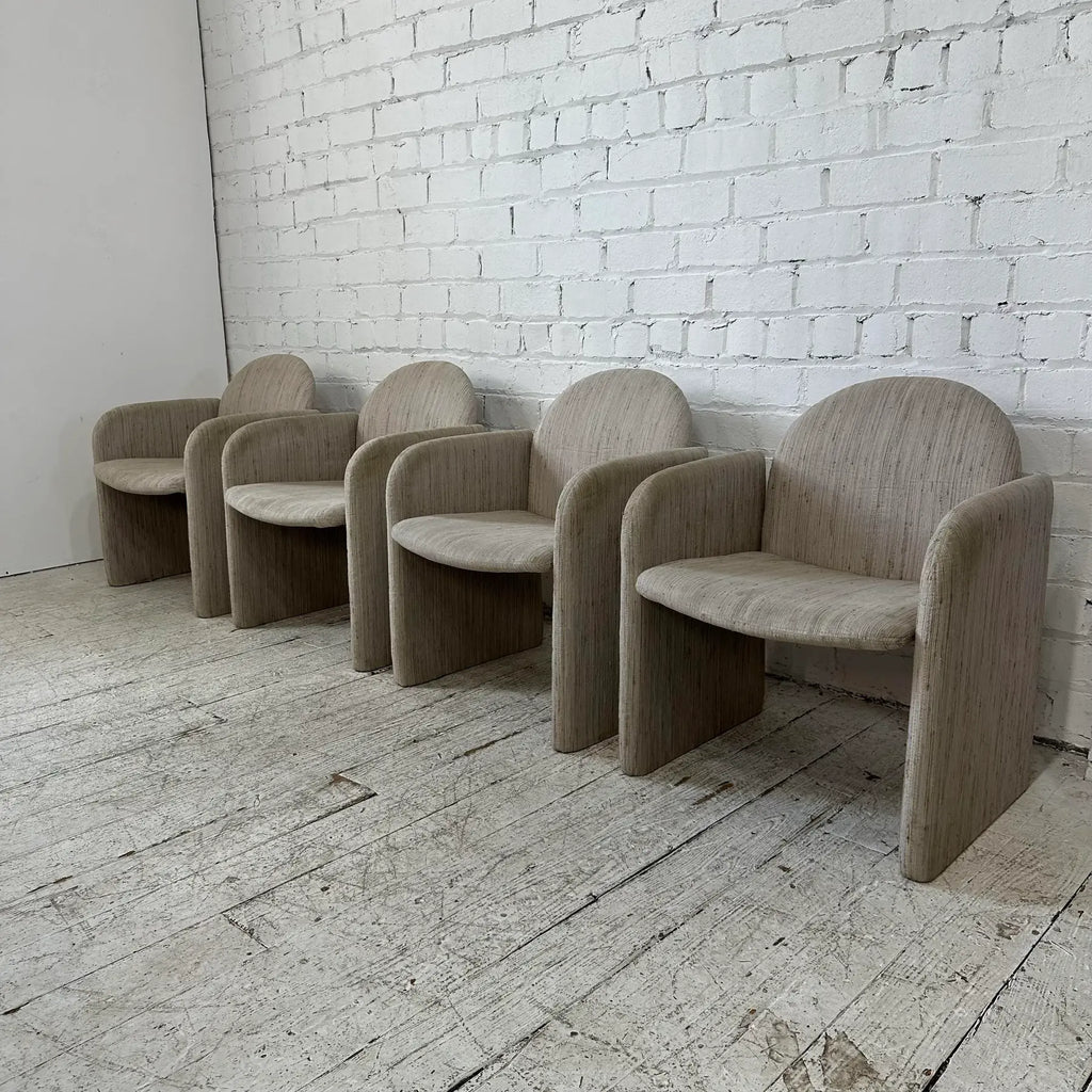 Set of 8 1980s Dining Chairs by Collier Milo Baughman Style