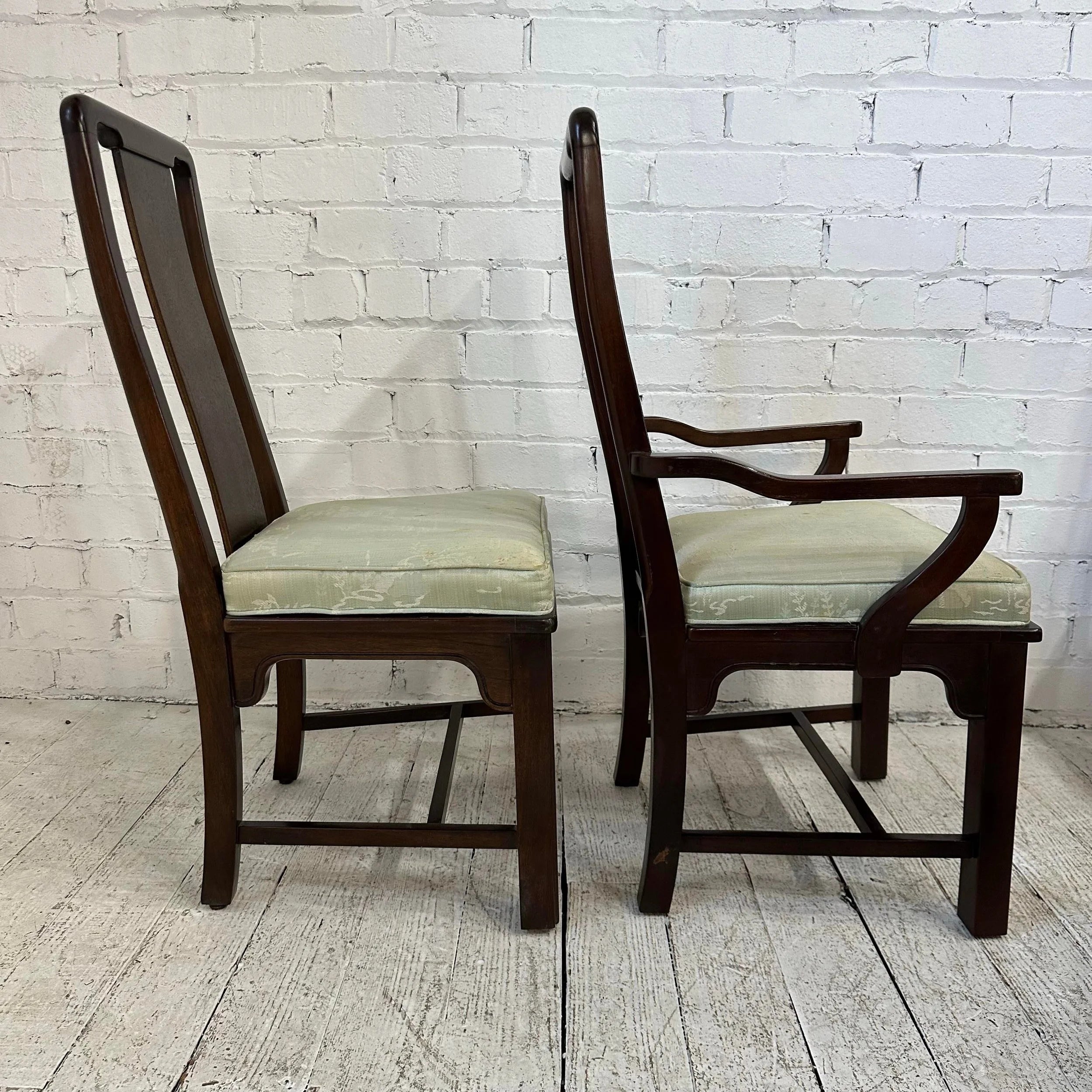 Set of 8 Henredon Asian Style Dining Chairs